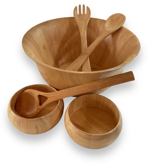 Clay Art Other - Clay Art Wooden Salad Bowls Set Serving Serveware Utensils‎ Dishes
